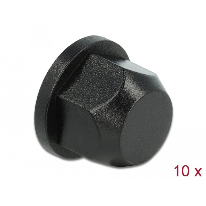 DeLOCK Capuchon hexagonal de protection avec filetage interne pour les vis M12, écru, 10 unités