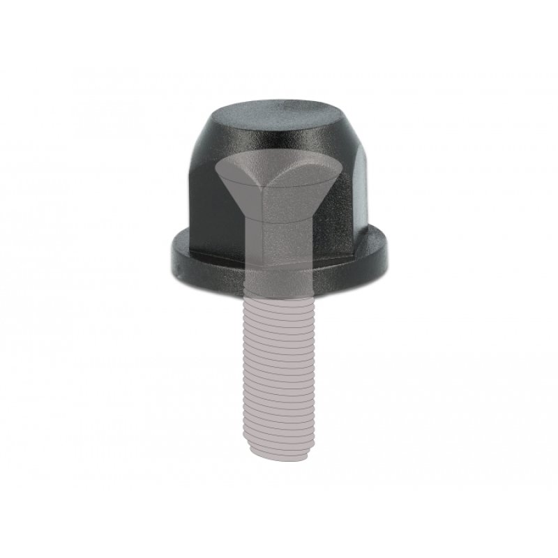 DeLOCK Capuchon hexagonal de protection avec filetage interne pour les vis M12, écru, 10 unités