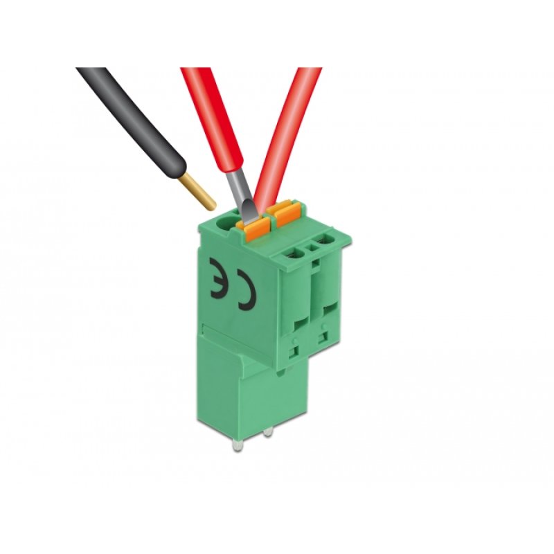DeLOCK Bornier pour PCB 2 broches 5,08 mm vertical