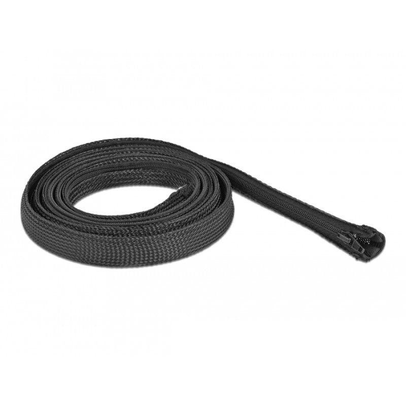 Geflechtschlauch mit Reißverschluss hitzebeständig 2 m x 20 mm schwarz