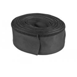 Gewebeschlauch mit Klettverschluss hitzebeständig 10 m x 20 mm schwarz