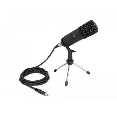 DeLOCK Professional Computer Podcasting Microphone with XLR connector and 3 pin stereo jack male adapter cable for