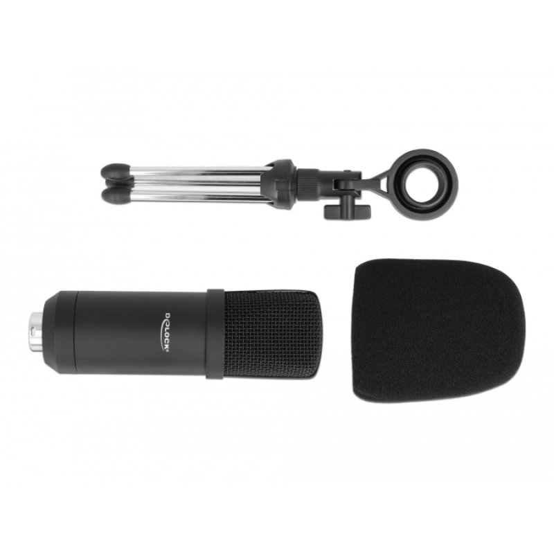 Professionelles Computer Podcasting Mikrofon mit XLR Anschluss und 3 Pin Klinkenstecker Adapterkabel für Smartphone
