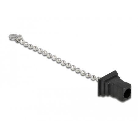 DeLOCK Fiber optic dust cap with chain for SC plug black