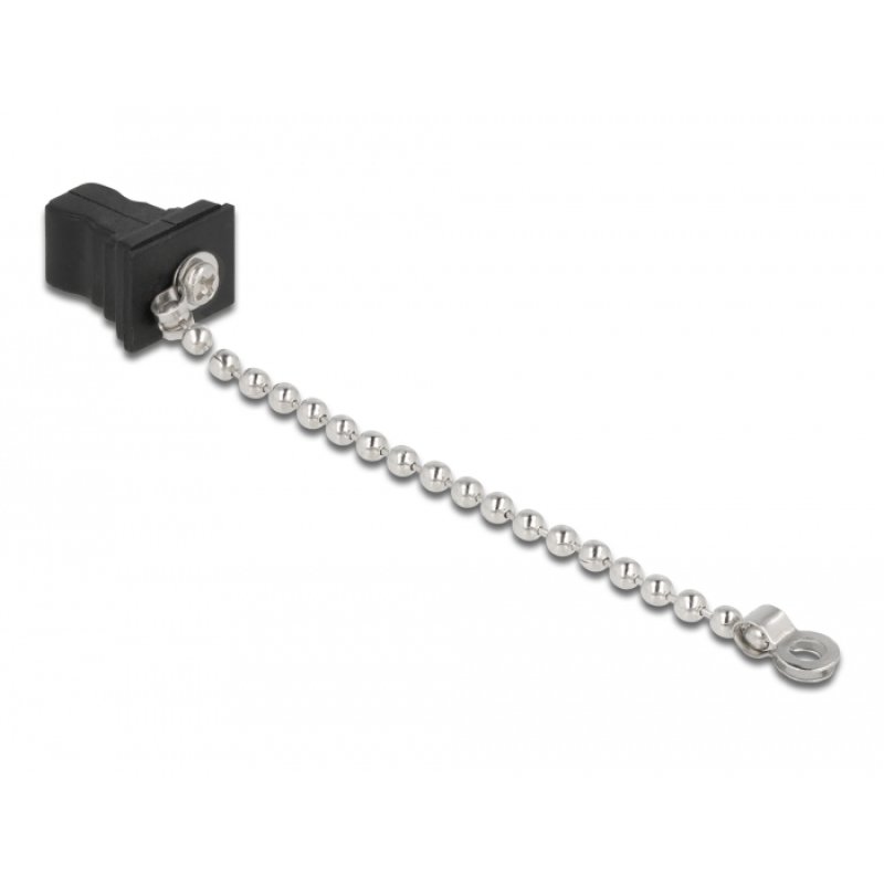 LWL Staubschutzkappe mit Kette für SC Stecker schwarz