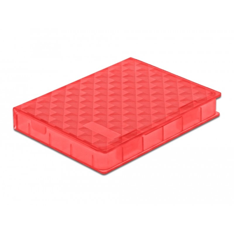 DeLOCK Boite de protection pour HDD / SSD 2.5″, rouge
