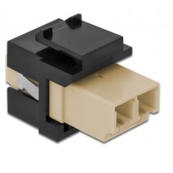 Keystone Modul LC Duplex Buchse zu LC Duplex Buchse beige / schwarz