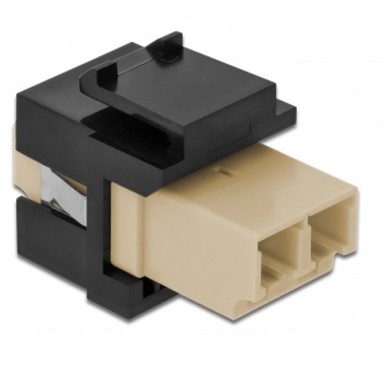 DeLOCK Keystone Module LC Duplex female to LC Duplex female beige / black