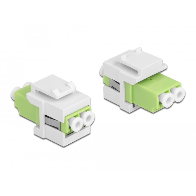 DeLOCK Keystone Module LC Duplex female to LC Duplex female limegreen / white