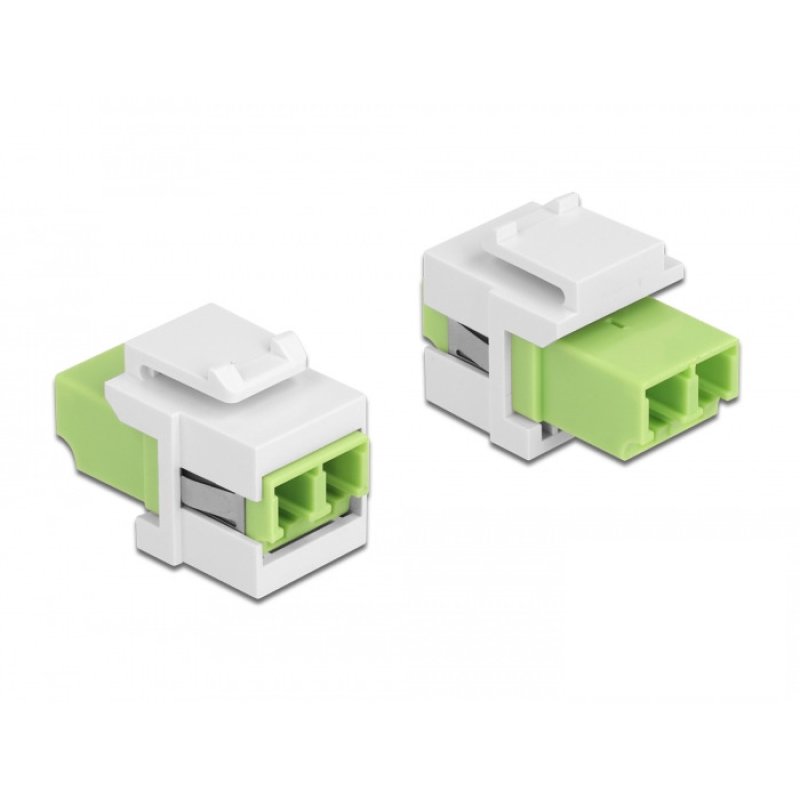 DeLOCK Module Keystone LC Duplex femelle à LC Duplex femelle vert citron / blanc
