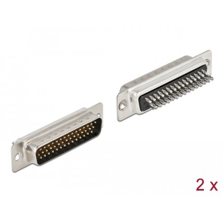 DeLOCK D-Sub HD 44 pin male metal, solder version, 2 pieces