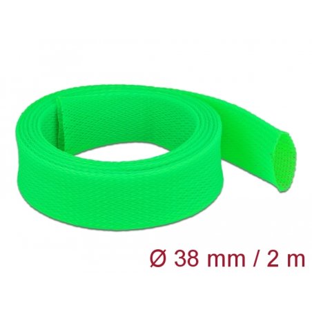 DeLOCK Braided Sleeve stretchable 2 m x 38 mm green