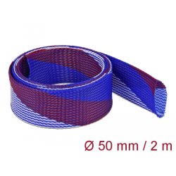 DeLOCK Manchon tressé étirable 2 m x 50 mm bleu-rouge-blanc