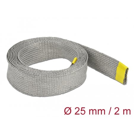 Geflechtschlauch zur EMV Abschirmung dehnbar 2 m x 25 mm