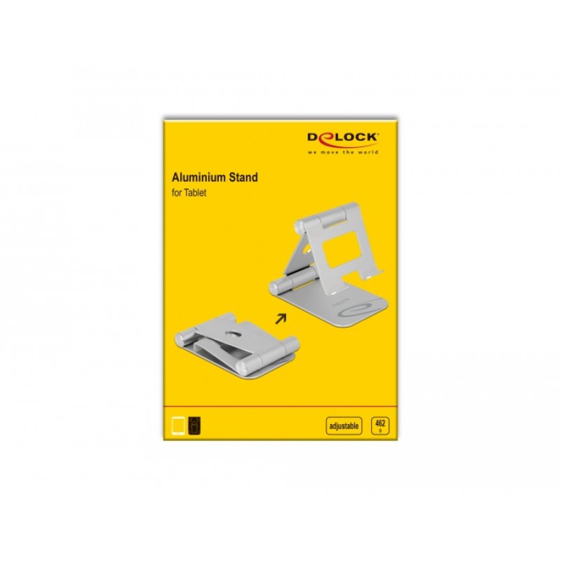 DeLOCK Support réglable de tablette, aluminium