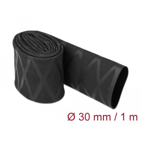 Schrumpfschlauch X-Muster rutschfest 1 m x 30 mm schwarz