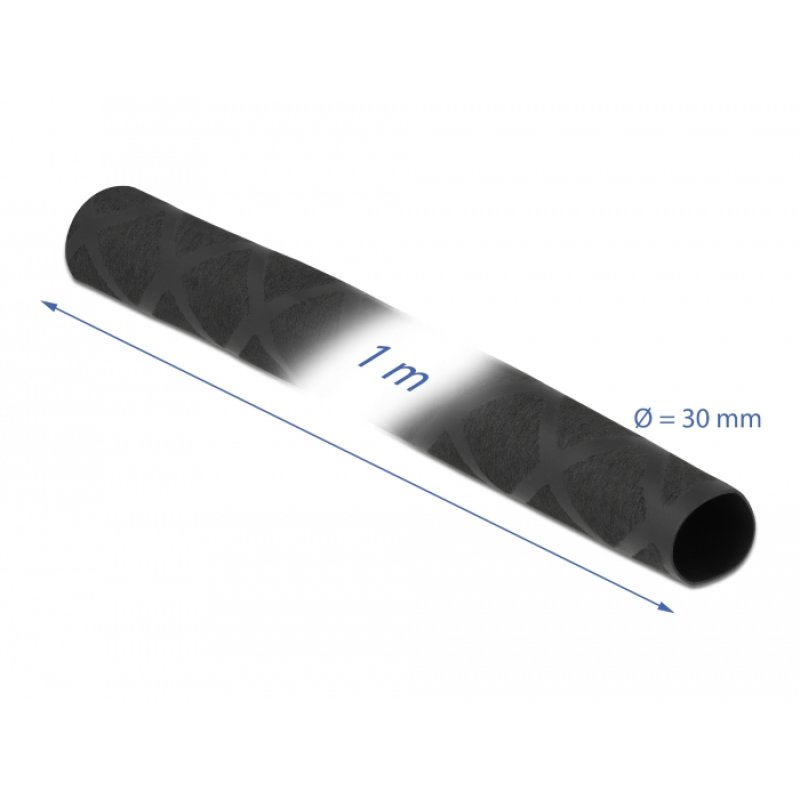 Schrumpfschlauch X-Muster rutschfest 1 m x 30 mm schwarz