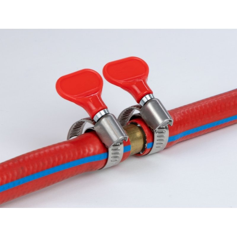 DeLOCK Attache papillon de tube, acier inoxydable 400 SS 16 - 25 mm, 5 unités rouge