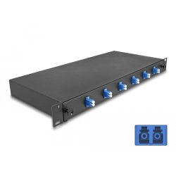 19? LWL Spleißbox 6 x LC Duplex OS2 1HE komplett bestückt