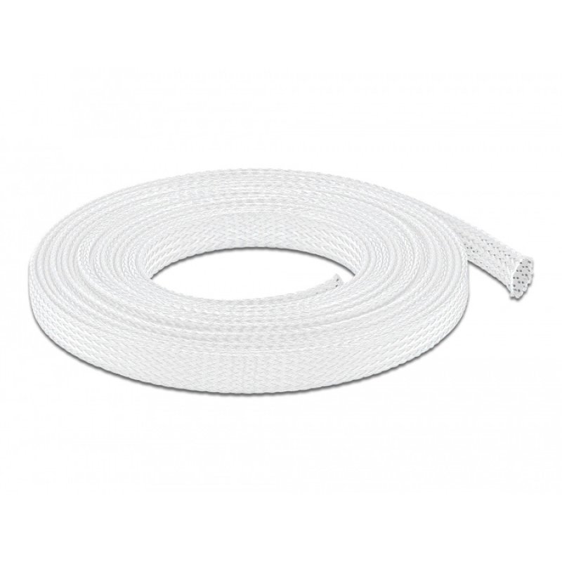 Geflechtschlauch dehnbar 10 m x 12 mm weiß