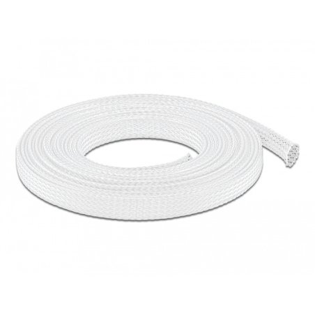 DeLOCK Braided Sleeve stretchable 10 m x 12 mm white