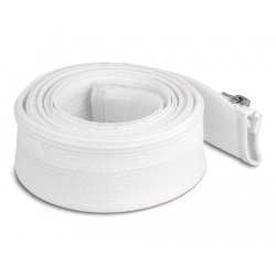 DeLOCK Manchon tressé avec fermeture Éclair résistant à la chaleur, 2 m x 50 mm, blanc