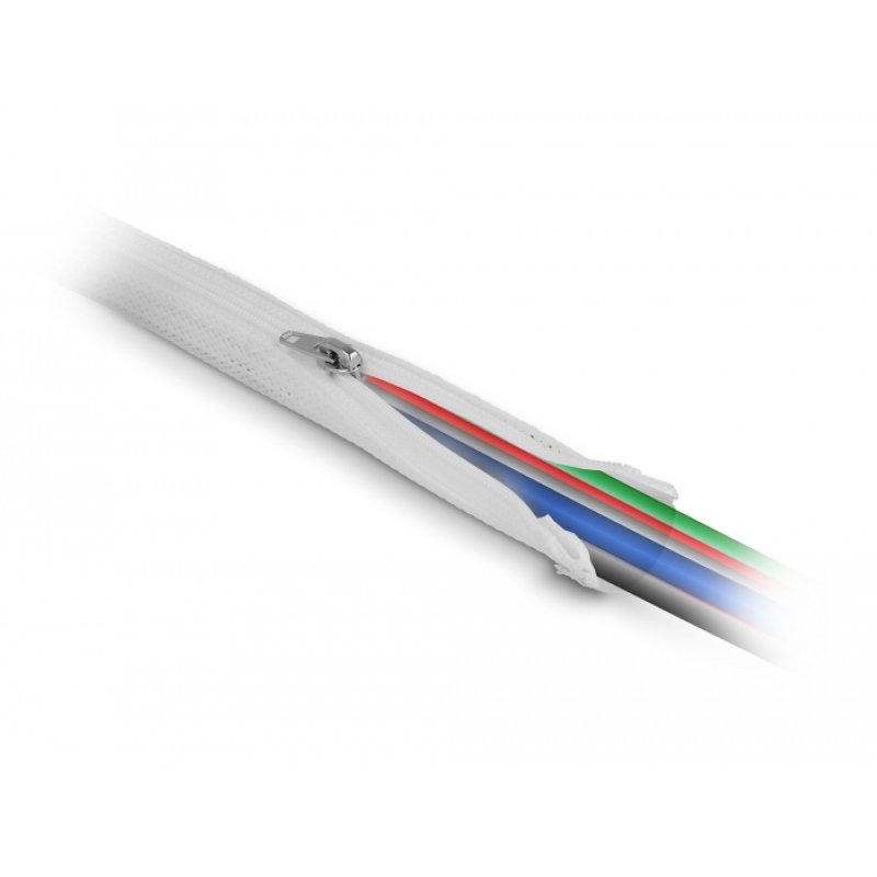 Geflechtschlauch mit Reißverschluss hitzebeständig 2 m x 50 mm weiß