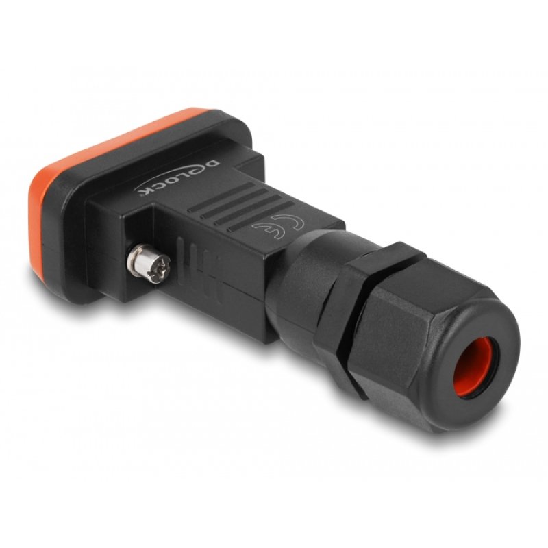 DeLOCK D-Sub 9 pin female with housing IP67 waterproof
