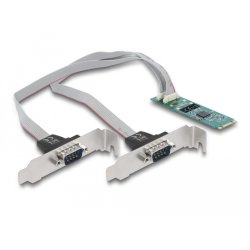 DeLOCK Carte M.2 à 2 x Serial RS-232 DB9 avec supports de prise à profil standard bas