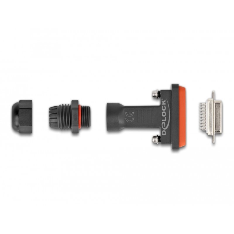 D-Sub HD 26 Pin Buchse mit Gehäuse IP67 wasserfest