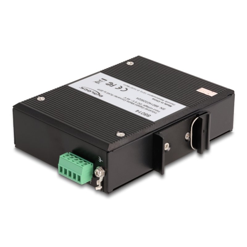 DeLOCK Convertisseur industriel Gigabit de média RJ45 à SFP pour rail DIN