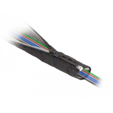 EMV Abschirmgeflechtschlauch mit Reißverschluss hitzebeständig 1 m x 30 mm schwarz