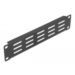 DeLOCK Panneau d’armoire de réseau 10″ avec évents verticaux, 1 unité, noir