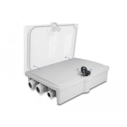LWL Verteilerbox für Innen- und Außenbereich IP55 wasserfest abschließbar 6 Port grau