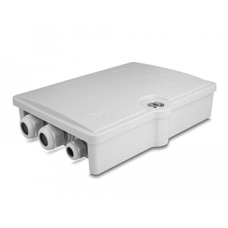 DeLOCK Fiber Optic Distribution Box for indoor and outdoor IP55 waterproof lockable 6 port grey