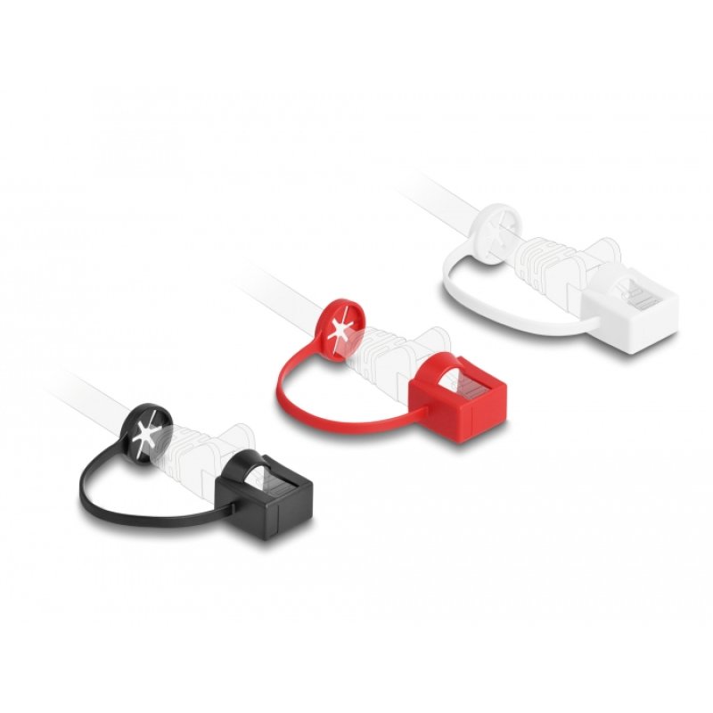 DeLOCK Protège poussière pour RJ45 mâle avec clip d montage, 50 unités de couleur