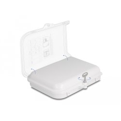 DeLOCK Boitier de distribution de fibre optique pour l’intérieur et l’extérieur, étanche IP65, verrouillable, 8