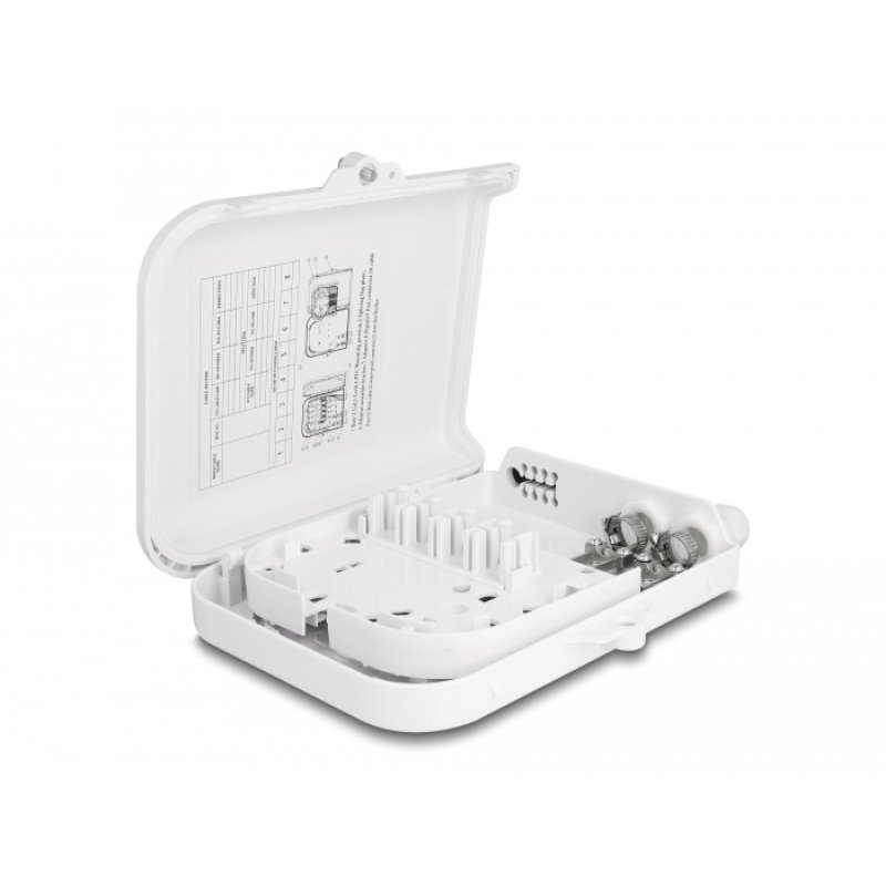 DeLOCK Fiber Optic Distribution Box for indoor and outdoor IP65 waterproof lockable 8 port white
