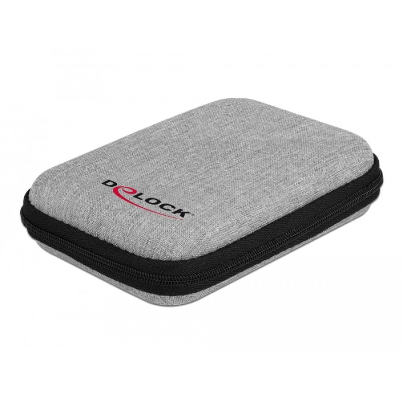 DeLOCK Sacoche de protection pour les SSD 2.5″, accessoires externes ou disques durs jusqu’à 12 x 8 x 2 cm