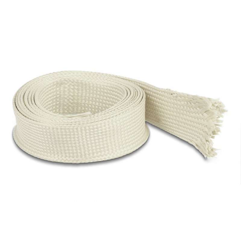 Geflechtschlauch aus Nomex Fasern 2 m x 25 mm weiß