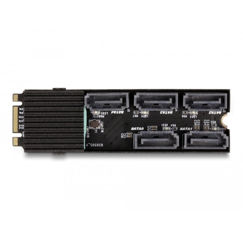 Konverter M.2 2280 Key B M Stecker zu 5 x SATA mit Kühlkörper