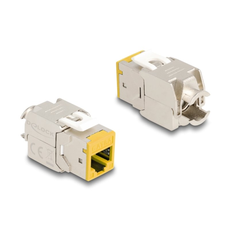 DeLOCK Keystone Modul RJ45 jack to LSA Cat.6A toolfree yellow set 10 pieces