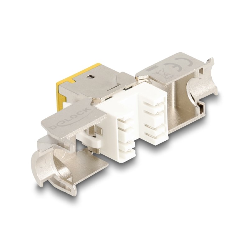Keystone Modul RJ45 Buchse zu LSA Cat.6A werkzeugfrei gelb Set 10 Stück