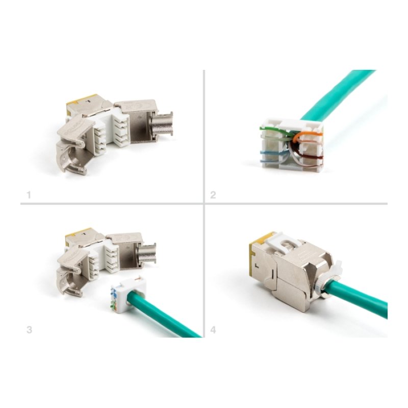DeLOCK Module Keystone RJ45 femelle à LSA Cat.6A, sans outil, jaune, set de 10 unités