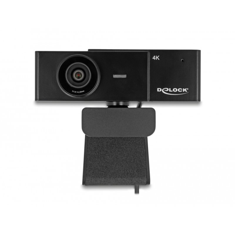 DeLOCK Webcam USB UHD avec microphone 4K 30 Hz, vue à 110° et trépied