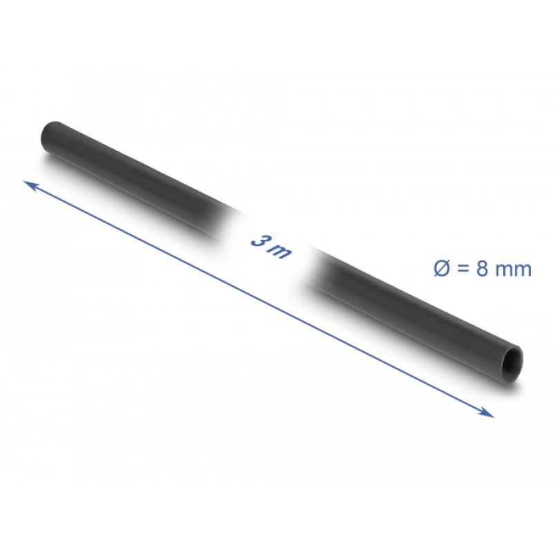 PVC Isolierschlauch 3 m x 8 mm schwarz