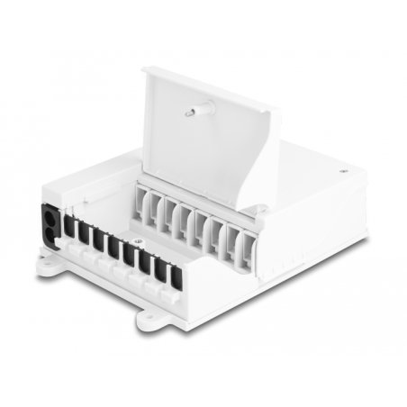 DeLOCK Boitier de distribution de fibre optique FTTH interne pour montage mural, 8 prises, blanc