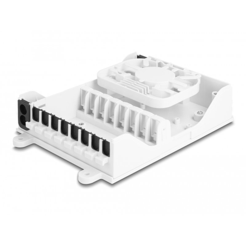 DeLOCK Boitier de distribution de fibre optique FTTH interne pour montage mural, 8 prises, blanc