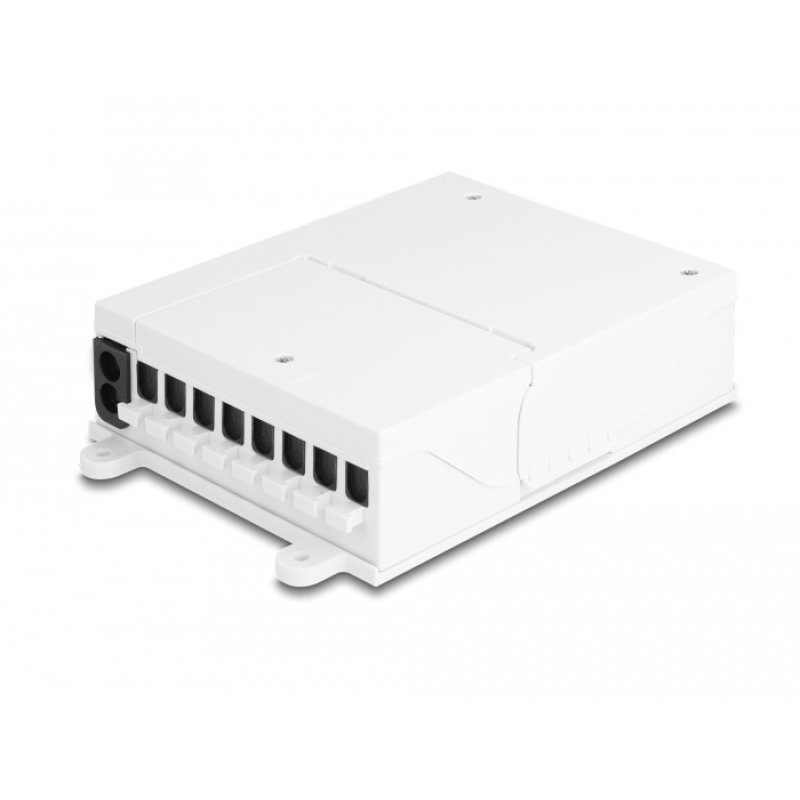 DeLOCK Boitier de distribution de fibre optique FTTH interne pour montage mural, 8 prises, blanc
