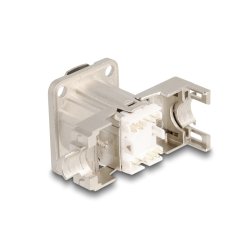 D-Typ RJ45 Einbaubuchse mit LSA Anschluss Cat.6A STP Metall